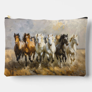 Horse Herd Galloping Mustang Malerei Zubehörtasche