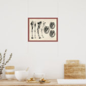 Horse Hoof Leg Knochen Muskelanatomie Print Poster (Küche)