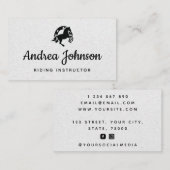 Horse Horseshoe Gray Kraft Paper Riding Instructor Visitenkarte (Vorne/Hinten)