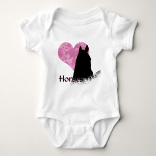 Horse I (rosa Camouflage) Baby Strampler