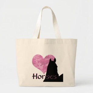 Horse I (rosa Camouflage) Jumbo Stoffbeutel