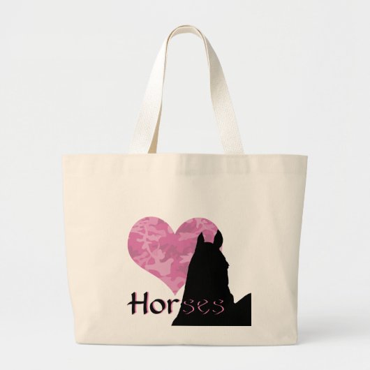 Horse I (rosa Camouflage) Jumbo Stoffbeutel (Vorne)