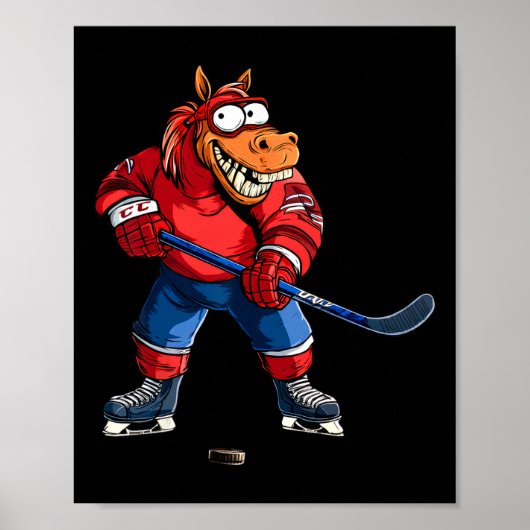 Horse Ice Hockey  Poster (Vorne)