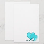 Horse III (aqua) Briefpapier (Vorne/Hinten)