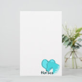 Horse III (aqua) Briefpapier (Stehend Vorderseite)