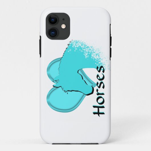 Horse III (aqua) Case-Mate iPhone Hülle (Rückseite)