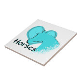 Horse III (aqua) Fliese (Seite)