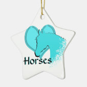 Horse III (aqua) Keramikornament (Links)