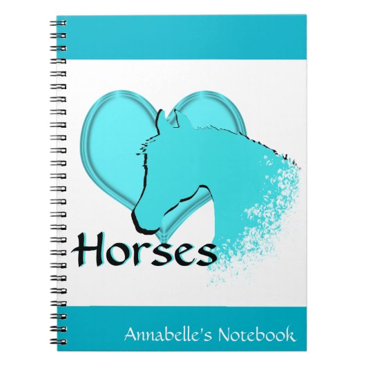 Horse III (aqua) Notizblock (Vorderseite)