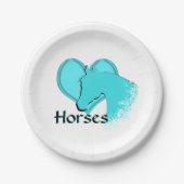 Horse III (aqua) Pappteller (Vorderseite)