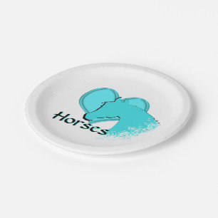 Horse III (aqua) Pappteller