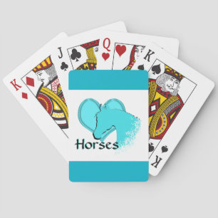 Horse III (aqua) Spielkarten