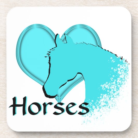 Horse III (aqua) Untersetzer (Vorderseite)