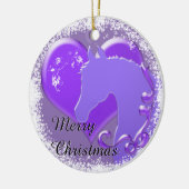 Horse III Urlaub (Lila Pferd/Herz) Keramikornament (Links)