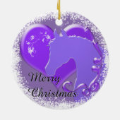 Horse III Urlaub (Lila Pferd/Herz) Keramikornament (Hinten)