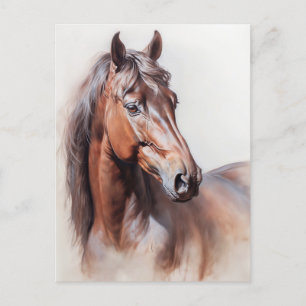 Horse Illustration Braunes Pferd Postkreuzung Postkarte