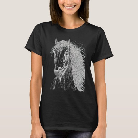Horse illustration Gift for Horseback Riding Horse T-Shirt (Vorderseite)