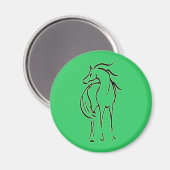 Horse Illustration Magnet (Vorderseite/Rückseite)