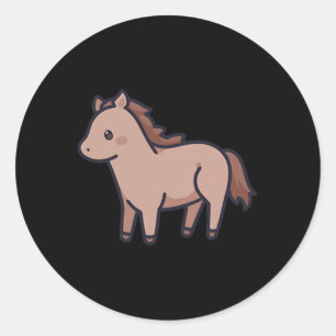 Horse Japanese Kawaii Aesthetic Horseback Riding R Runder Aufkleber