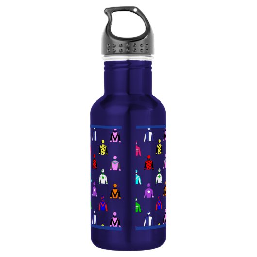 Horse Jockey Racing Silks Edelstahlflasche (Rückseite)