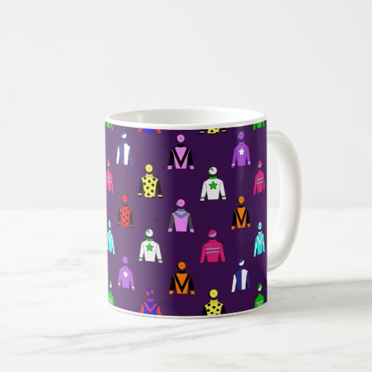 Horse Jockey Silks Pattern Kaffeetasse (VorderseiteRechts)