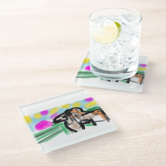 Horse joy glasuntersetzer (Schrägansicht)