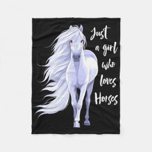 Horse Just A Girl Who Loves Horseback Riding Eques Fleecedecke