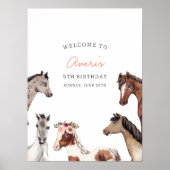 Horse Kid's Birthday Welcome Poster (Vorne)