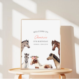 Horse Kid's Birthday Welcome Poster