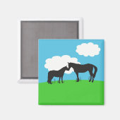 Horse Kisses Magnet (Vorderseite/Rückseite)