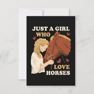Horse Lover A Girl Who Loves Horses Dankeskarte