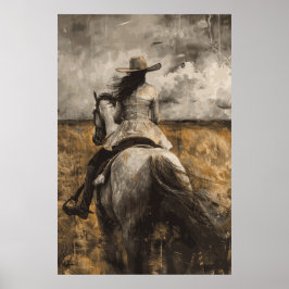 Horse Lover Cowgirl Art Poster