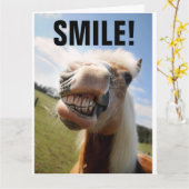 HORSE LOVER FUNNY BIRTHDAY GREETING CARD KARTE (Gelbe Blume)