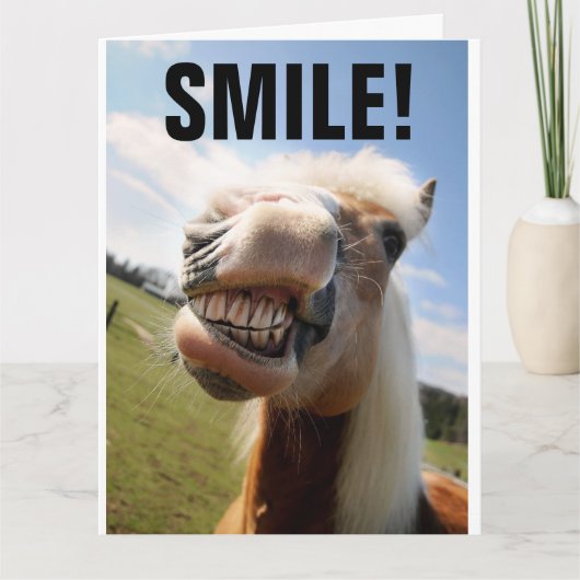 HORSE LOVER FUNNY BIRTHDAY GREETING CARD KARTE (Vorderseite)