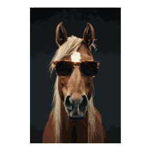 Horse Lover Funny Selfie Fotografy Art Poster