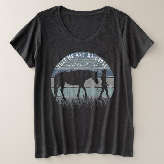 HORSE LOVER - Ich und mein Pferd Große Größe T-Shirt (Design vorne)
