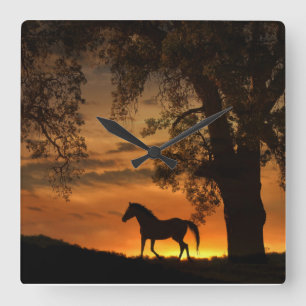 Horse Lover’s Clock Quadratische Wanduhr