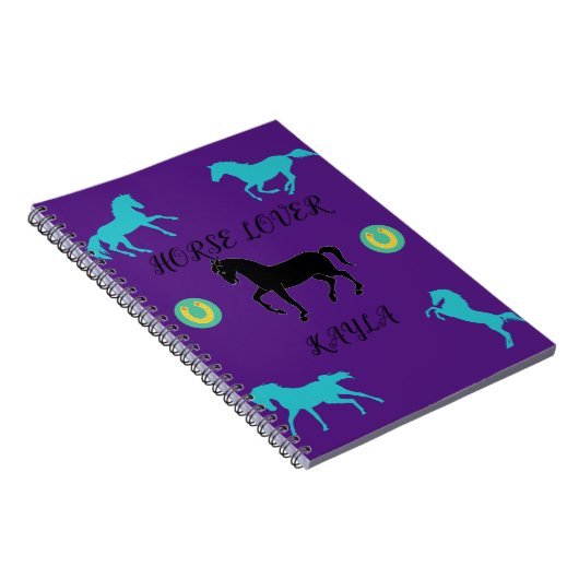 Horse Lover Spiral Notebook. Notizbuch Notizblock (Rechte Seite)