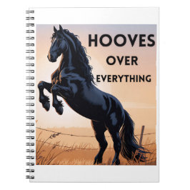 Horse Lovers Notebook  - Hooves Over Everything Notizblock