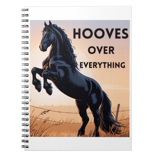 Horse Lovers Notebook  - Hooves Over Everything Notizblock (Vorderseite)