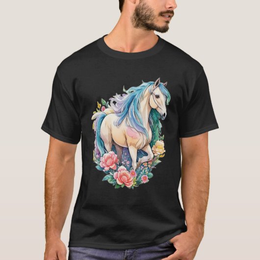 Horse Mare in Pastel Beautiful Children s Horse Ar T-Shirt (Vorderseite)