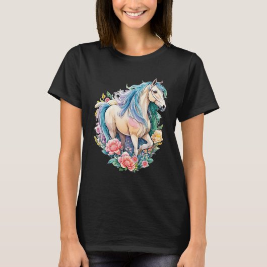 Horse Mare in Pastel Beautiful Children s Horse Ar T-Shirt (Vorderseite)