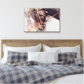 HORSE MIT HARNESS. KOPFSCHUTZSCHUTZERKLUSTRATION LEINWANDDRUCK (Insitu (Schlafzimmer))