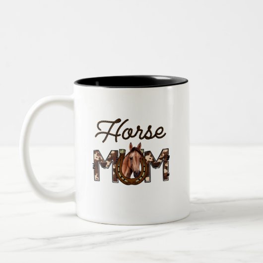 Horse Mom Zweifarbige Tasse (Links)