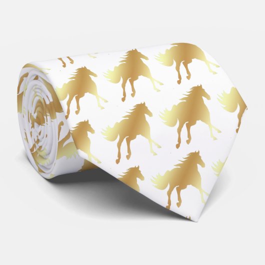 Horse Mustang Team Mascot Football Necktie Krawatte (Gerollt)