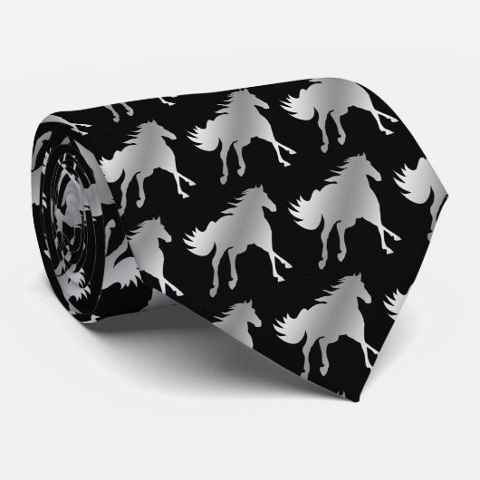 Horse Mustang Team Mascot Football Necktie Krawatte (Gerollt)