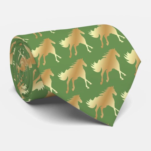 Horse Mustang Team Mascot Football Necktie Krawatte (Gerollt)