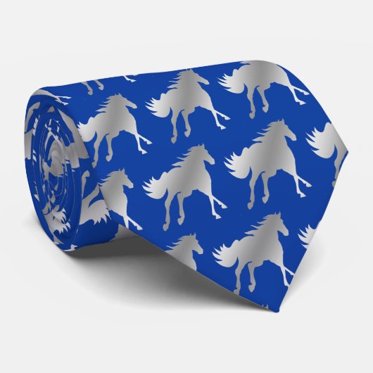 Horse Mustang Team Mascot Football Necktie Krawatte (Gerollt)