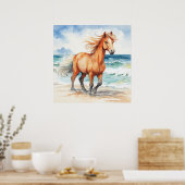 Horse on Beach Poster (Küche)