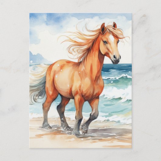 Horse on Beach Postkarte (Vorderseite)